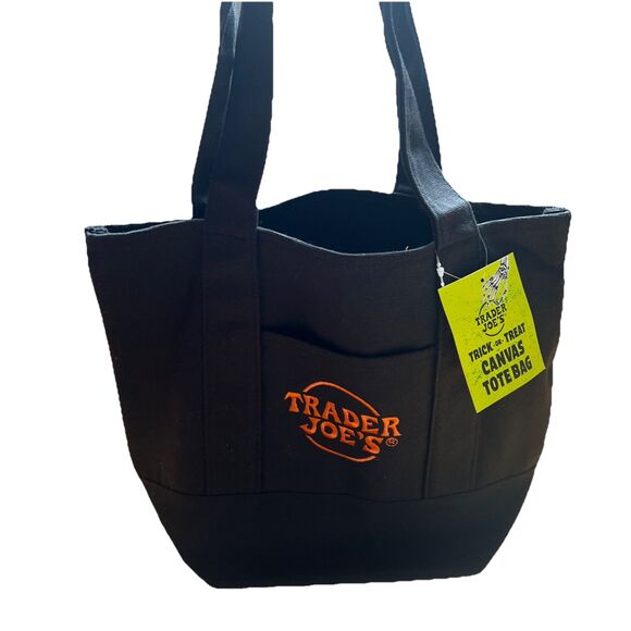 Trader Joe's Mini Halloween Canvas Tote Bag Set Of 4 RARE LIMITED New With Tags - Picture 4 of 6